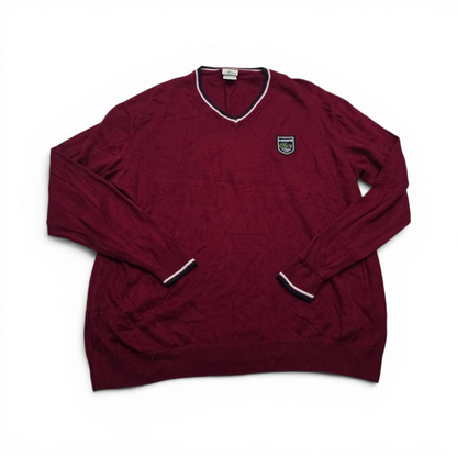Sueter Lacoste 2xl Vino Escudo Manga Larga