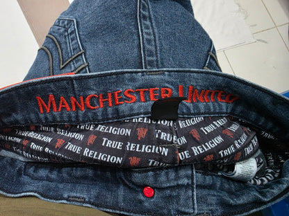 Pantalon Recto Manchester United True Religion Talla 30 Azul (Usado)