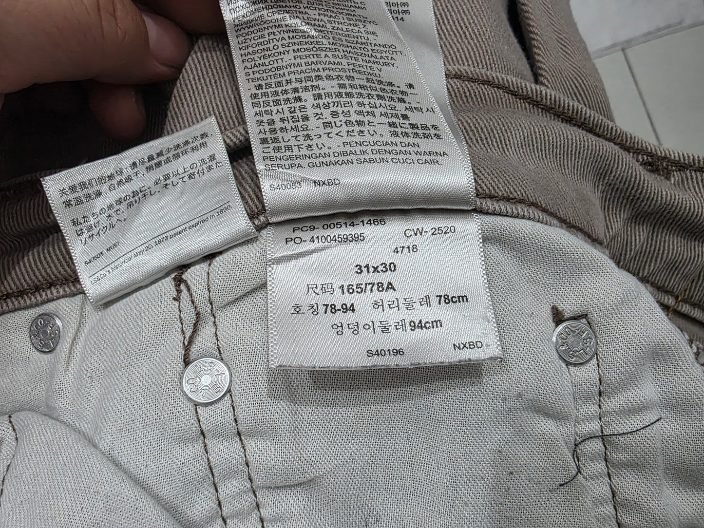 Pantalon Recto Levis 514 31x30 Cafe Deslavado (Usado)