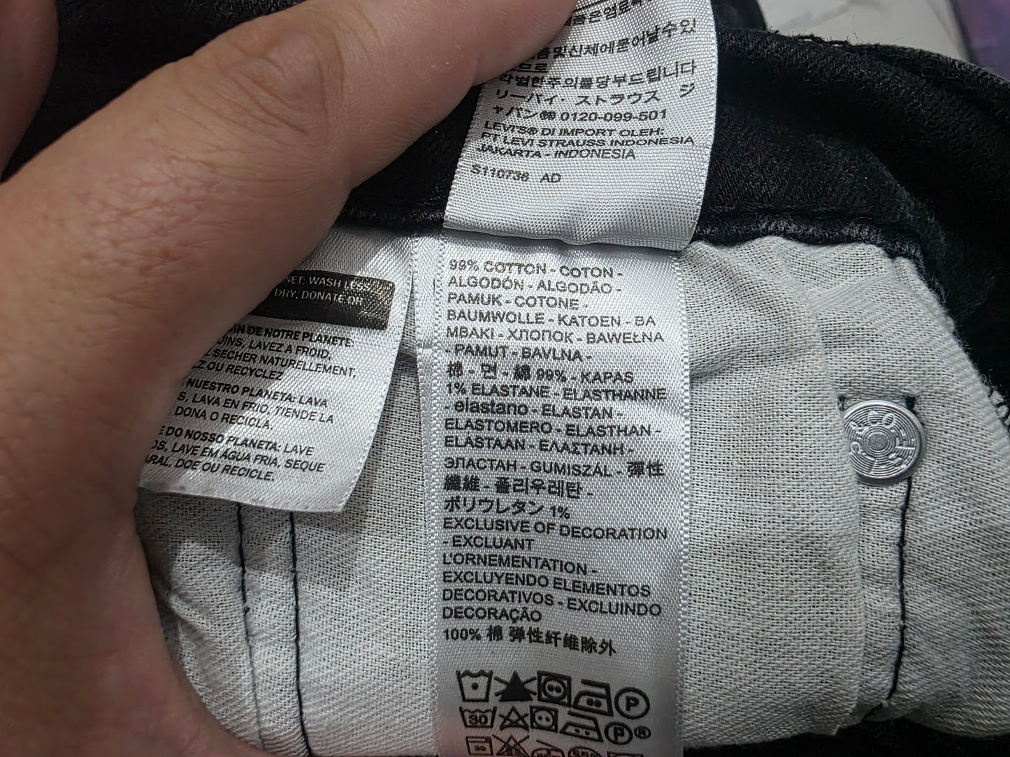 Pantalon Slimfit Levis 511 32x30 Negro (Usado)