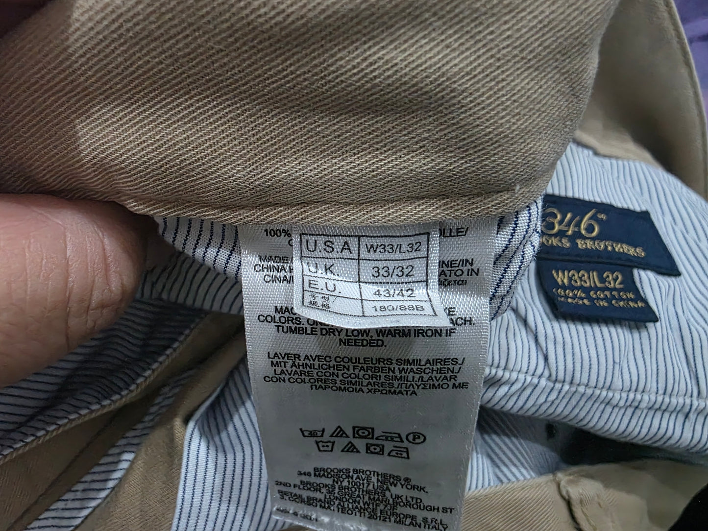 Pantalon Recto Brooks Brothers 33x32 Cafe (Usado)