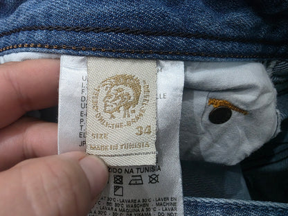 Pantalon Recto Diesel Talla 34 Azul Claro (Usado)