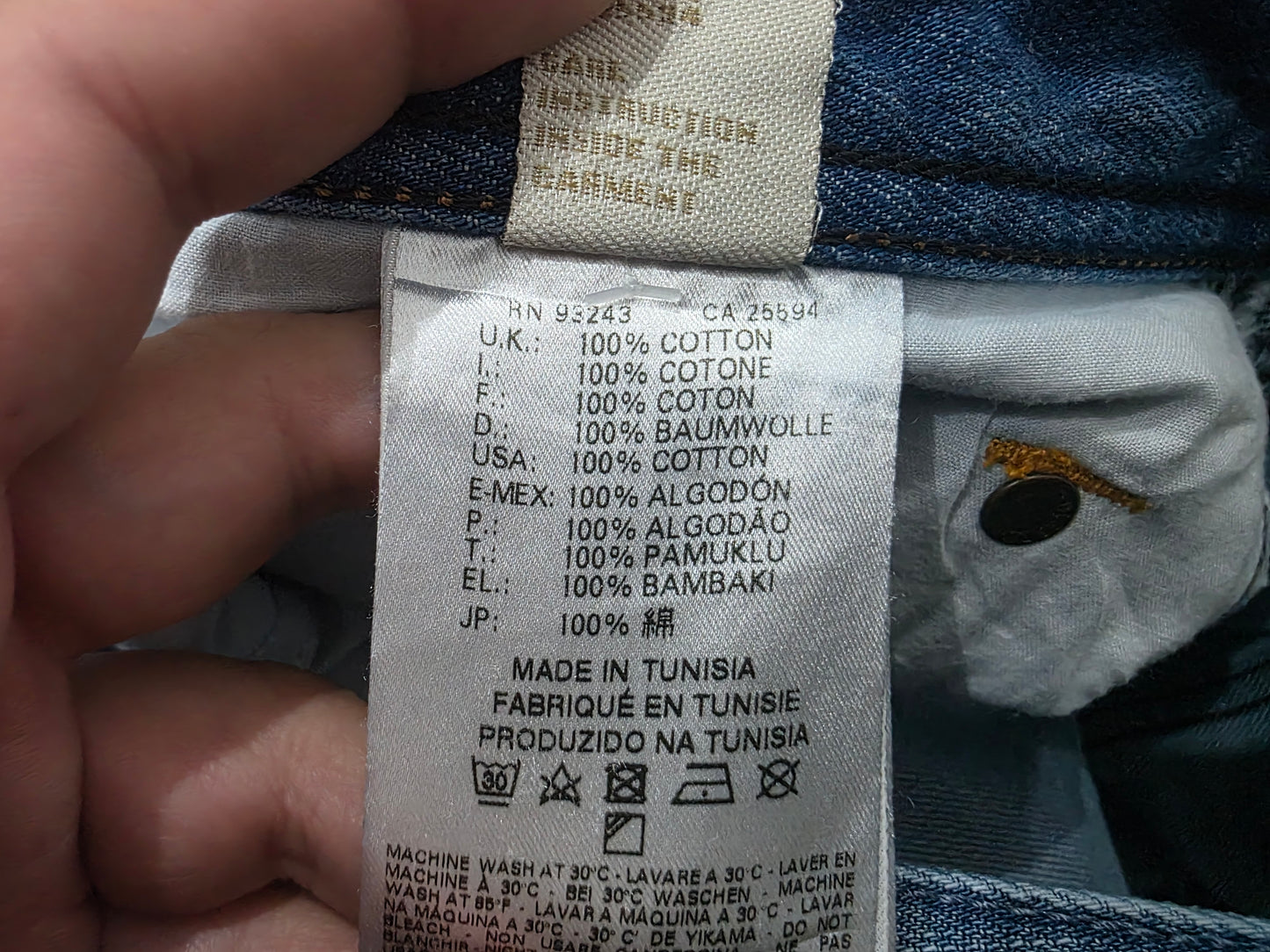 Pantalon Recto Diesel Talla 34 Azul Claro (Usado)