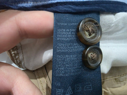 Pantalon Custom Fit Tommy Hilfiger 34x32 Cafe (Usado)