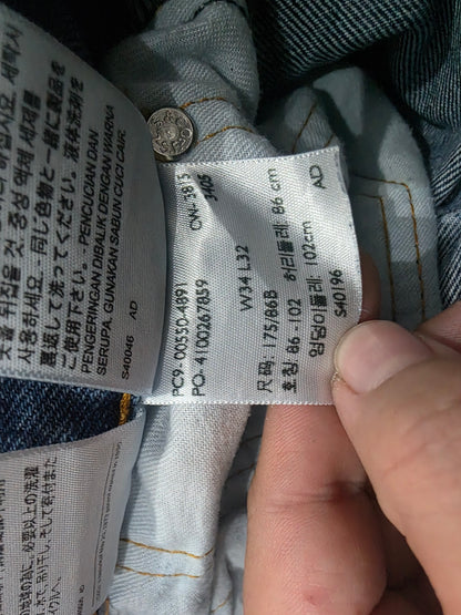 Pantalon Recto Levis 550 34x32 Azul (Usado)