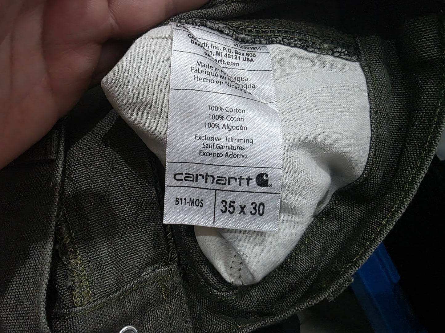 Pantalon Relaxed Carhartt 35x30 Verde (Usado)