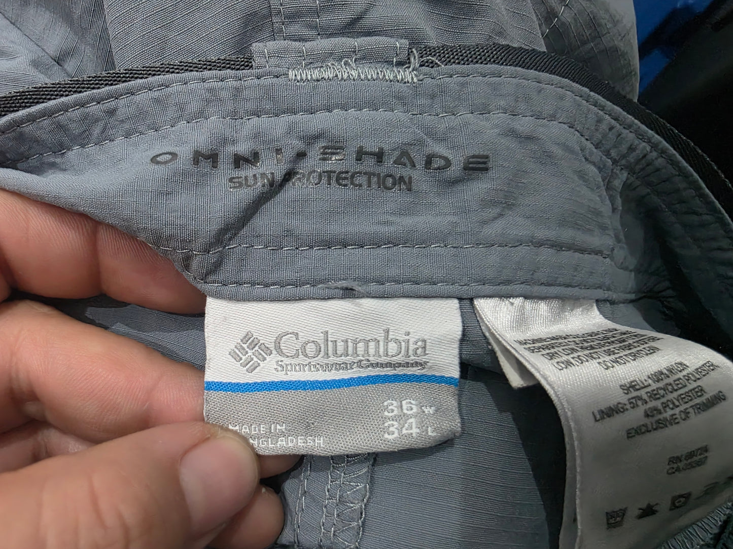 Pantalon Columbia 36x34 Azul Metalico (Usado)
