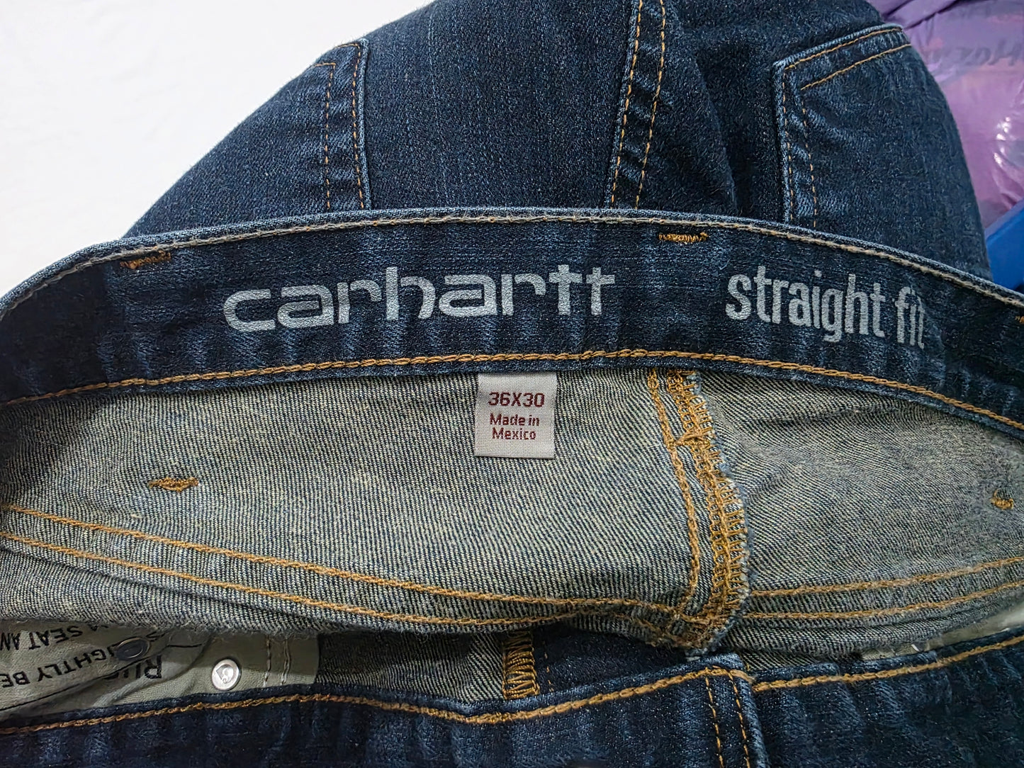 Pantalon Recto Carhartt 36x30 Azul (Usado)