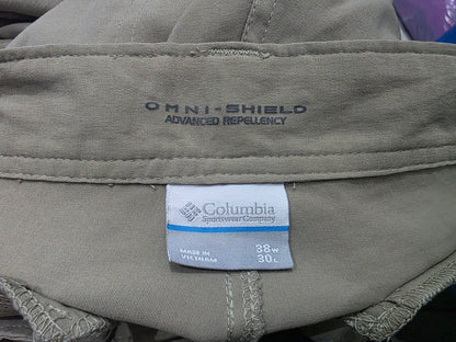 Pantalon Columbia Omni Shield Cafe 38x30 Recto (Usado)