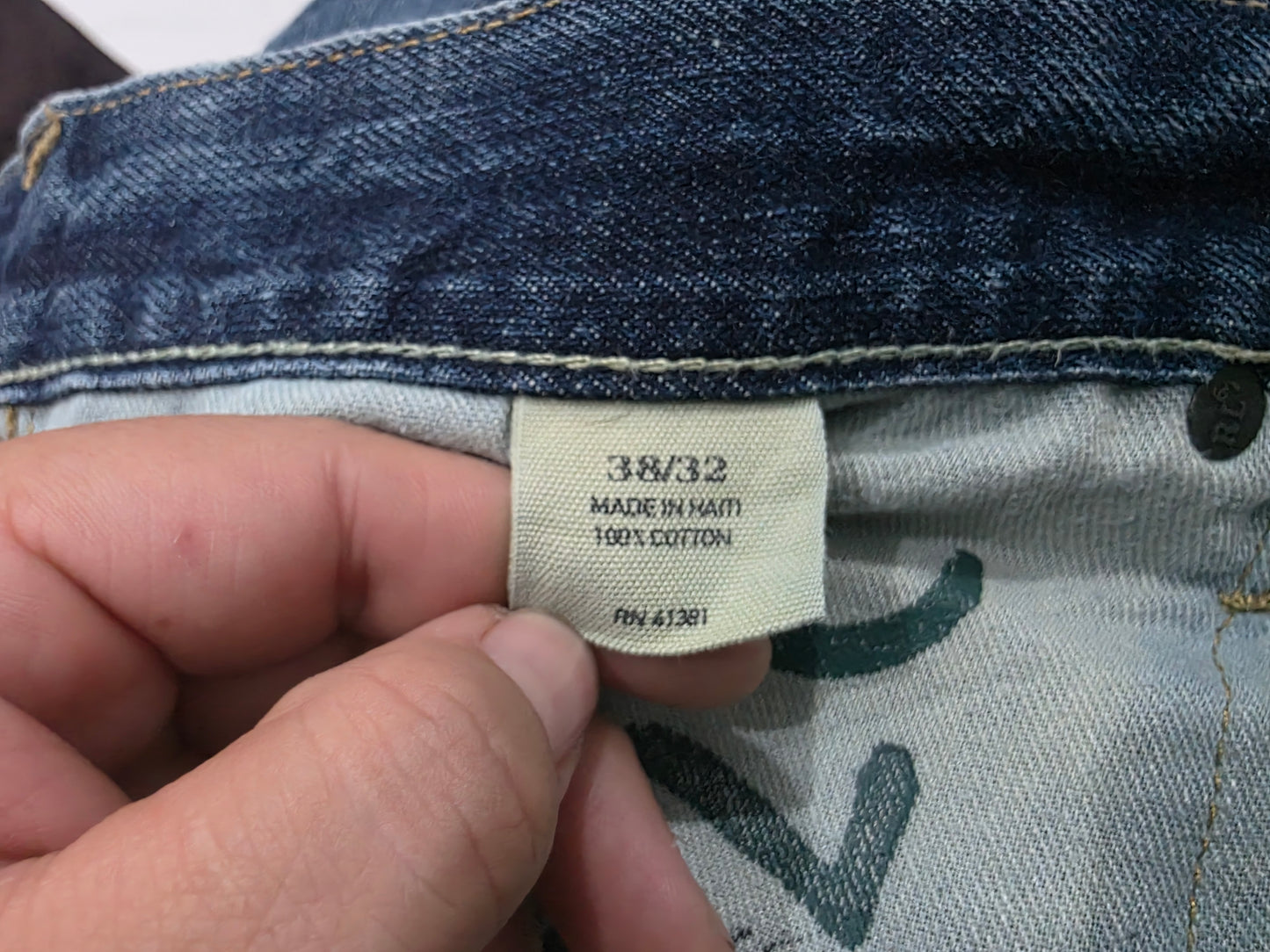Pantalon Ralph Lauren 38x32 Recto Azul Marino (Usado)