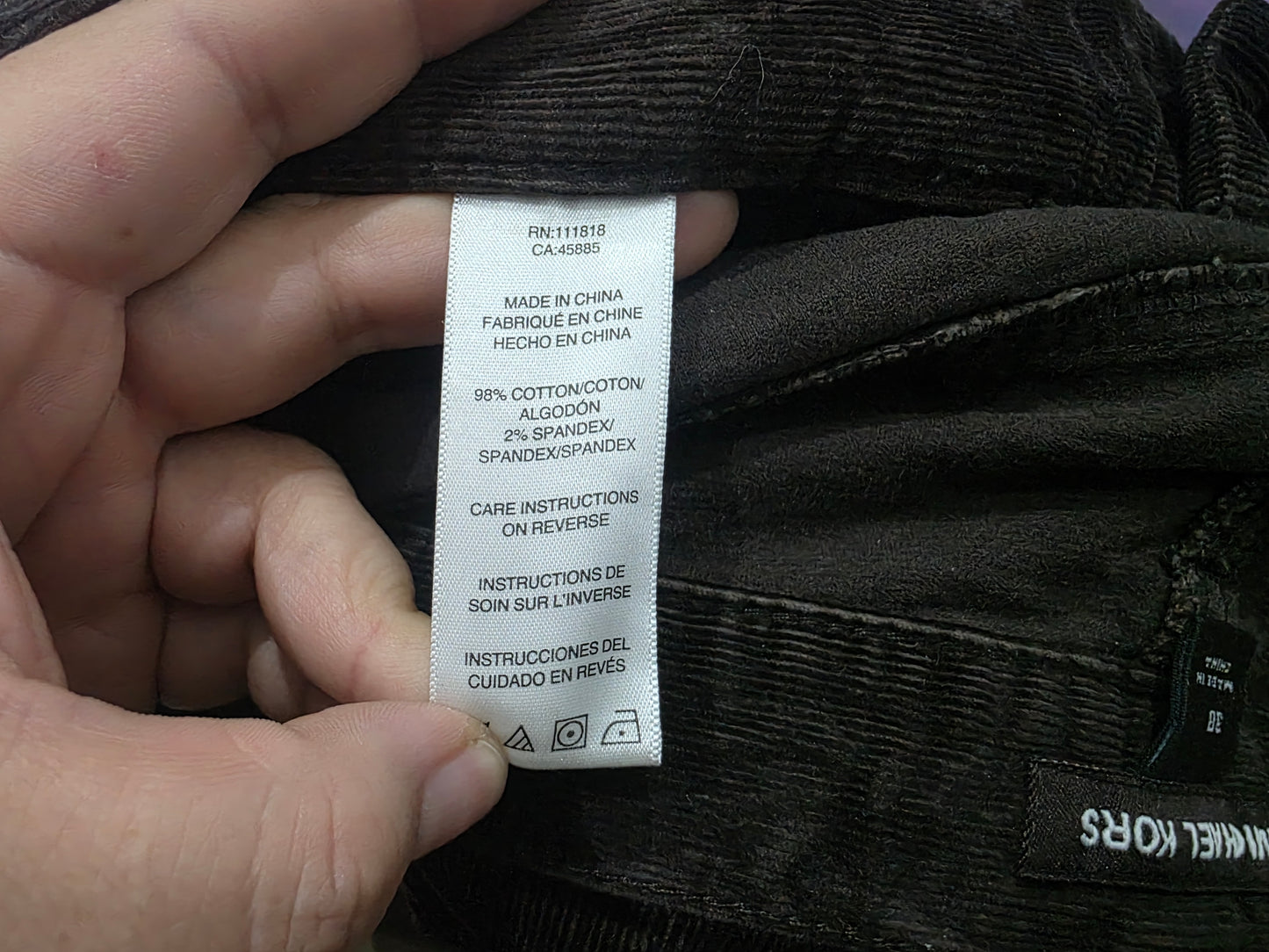 Pantalon Michael Kors 38 Recto Cafe Pana (Usado)