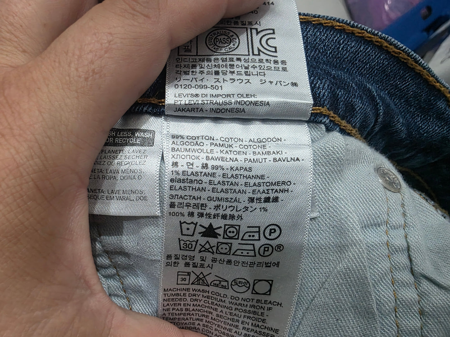 Pantalon Levis 514 38x30 Recto Azul Deslavado (Usado)