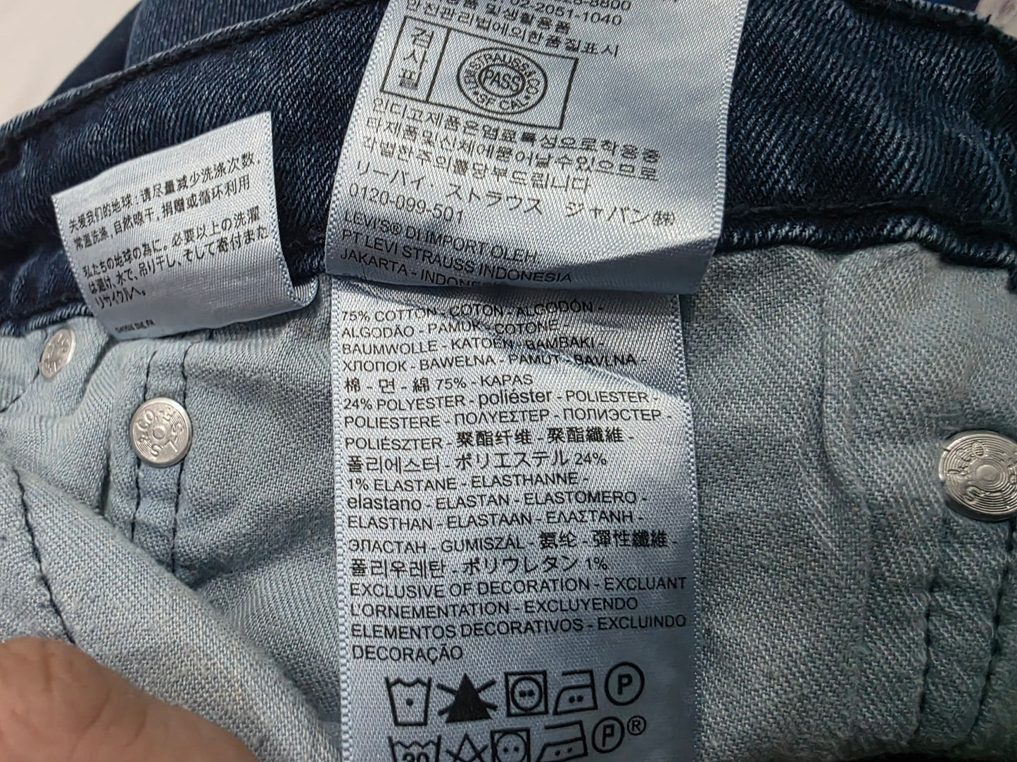 Pantalon Levis 559 42x32 Relajado Recto Azul Marino (Usado)