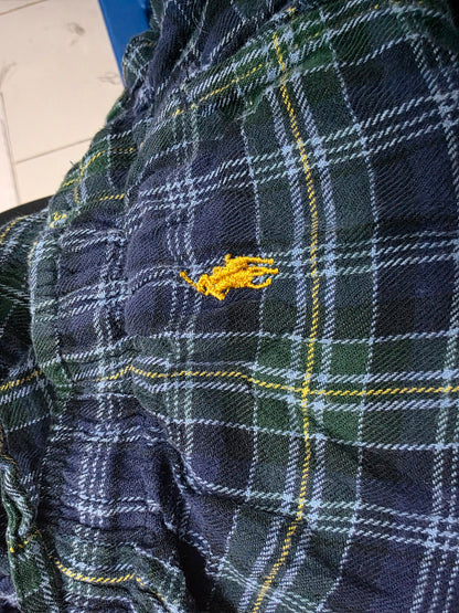 Pijama Ralph Lauren Chico S Azul Y Verde Cuadro Pony Amarill (Usado)