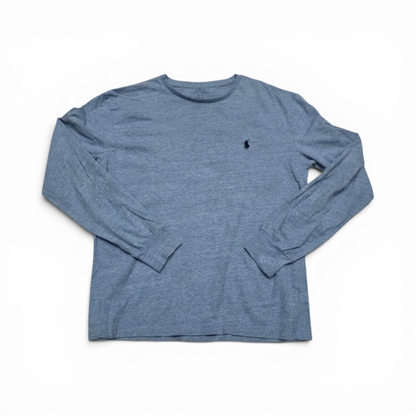 Playera Manga Larga Ralph Lauren Chico S Azul Claro Pony Azu (Usado)