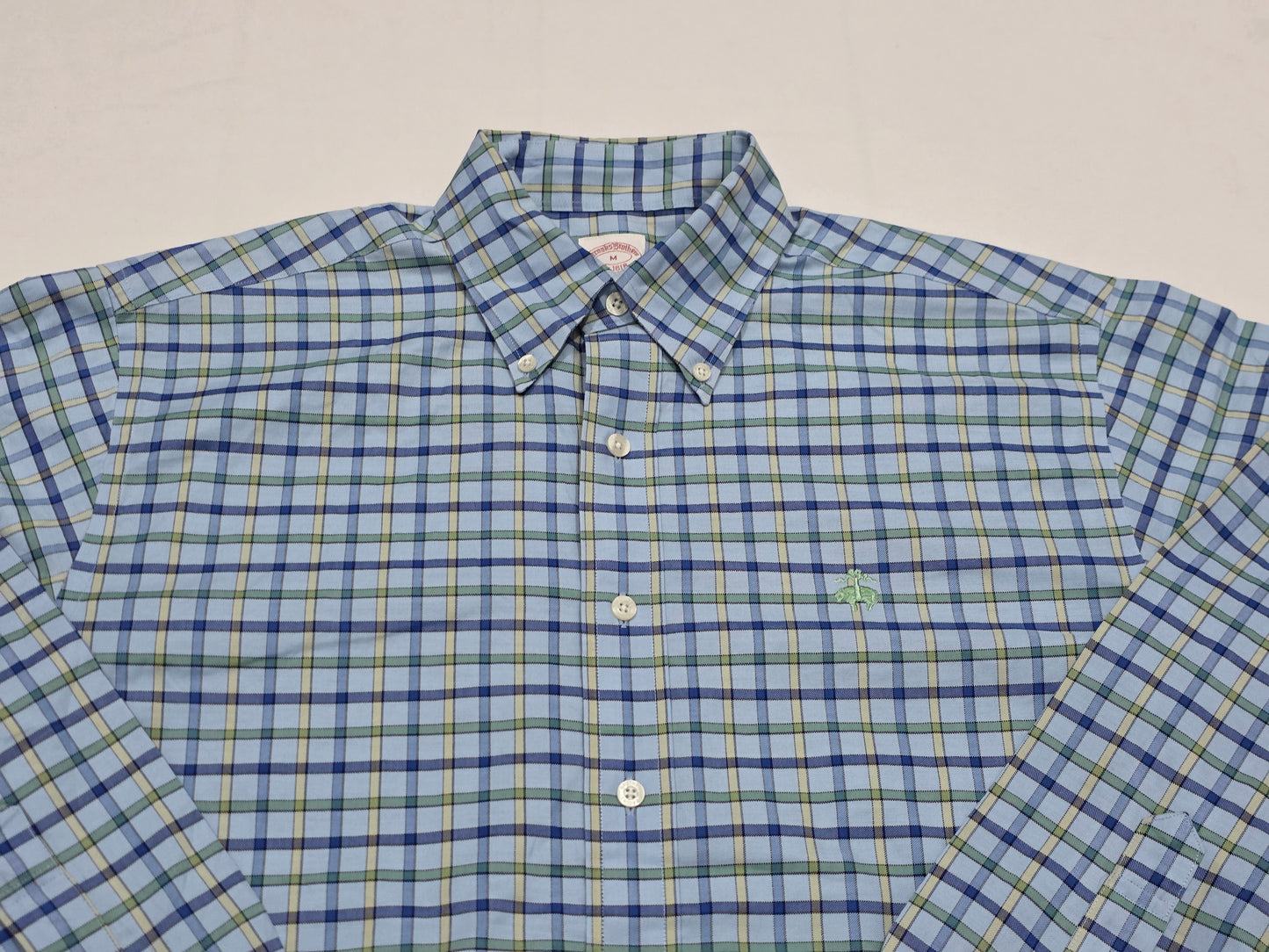 Camisa Brooks Brothers Mediana M Cuadro Azul Y Verde (Usado)