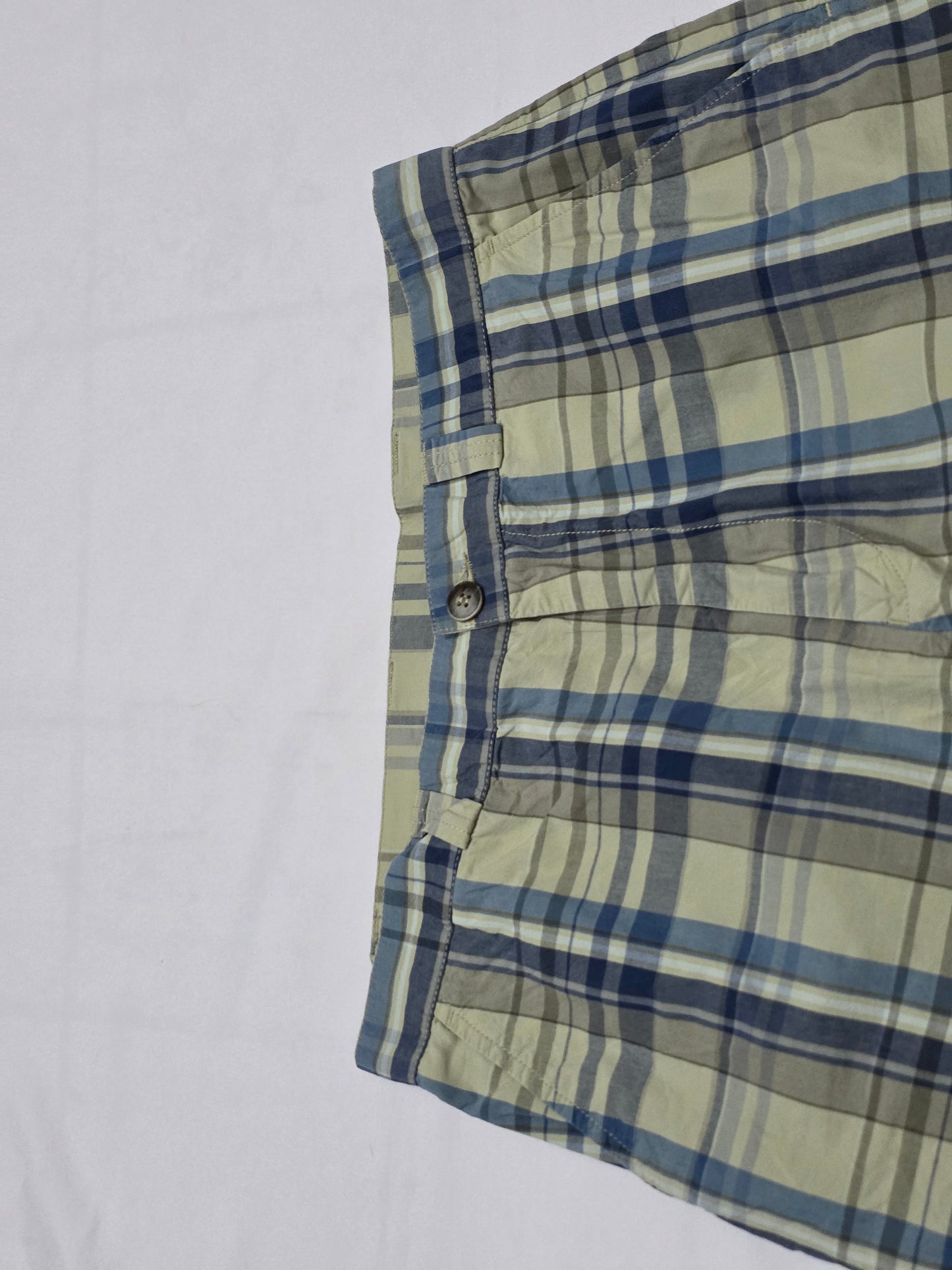Bermuda Lacoste Talla 32 Cuadro Verde Y Azul (Usado)