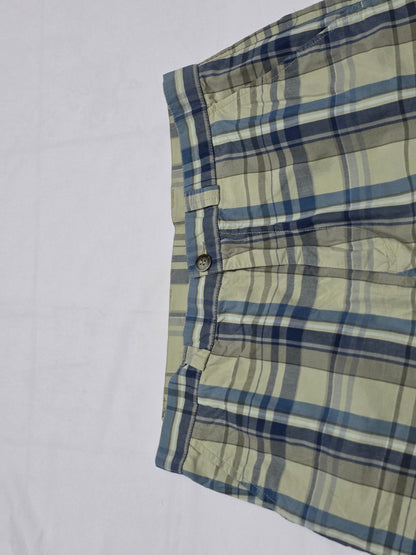 Bermuda Lacoste Talla 32 Cuadro Verde Y Azul (Usado)