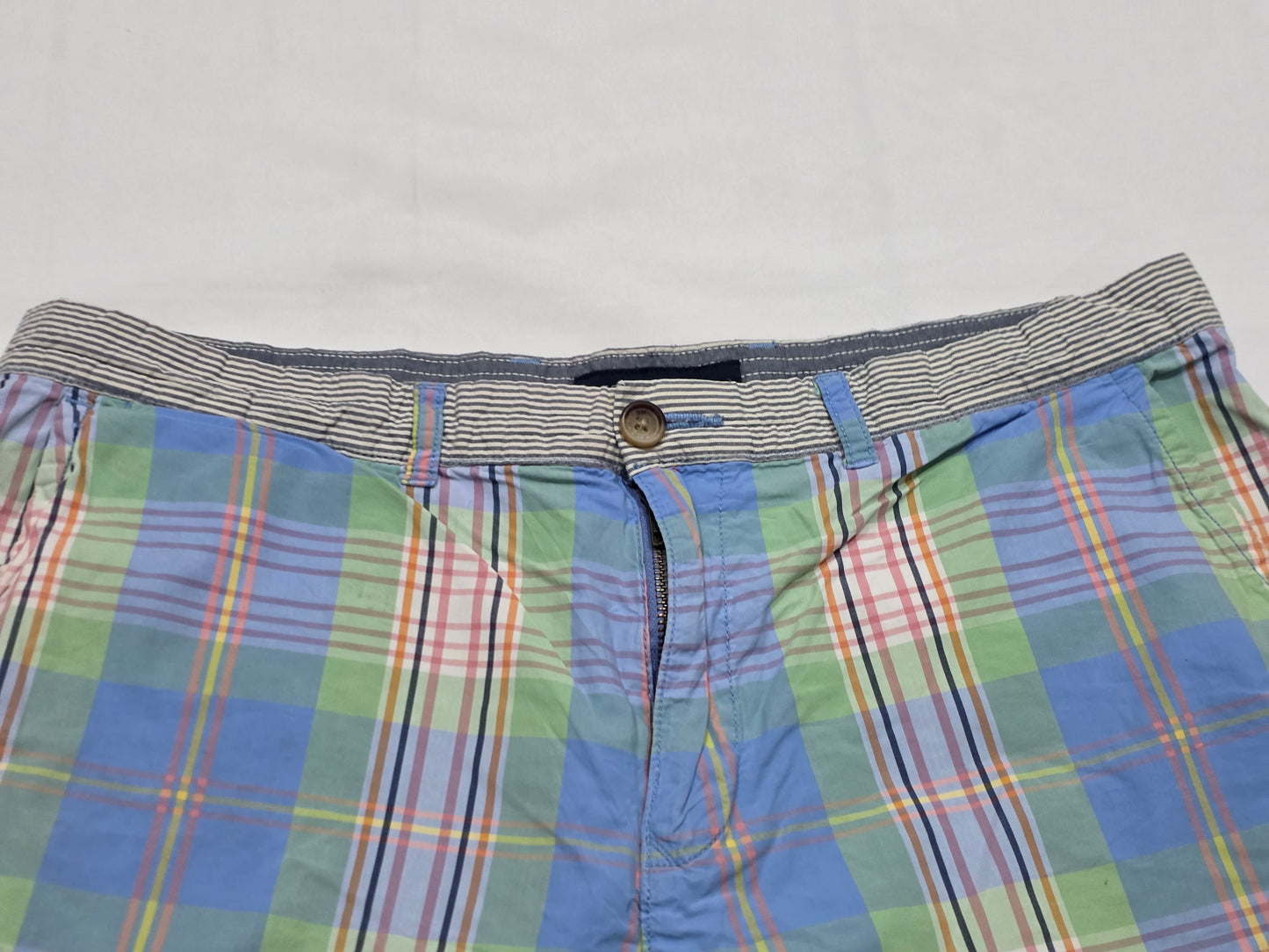Bermuda Tommy Hilfiger Talla 36 Cuadro Azul Y Verde (Usado)