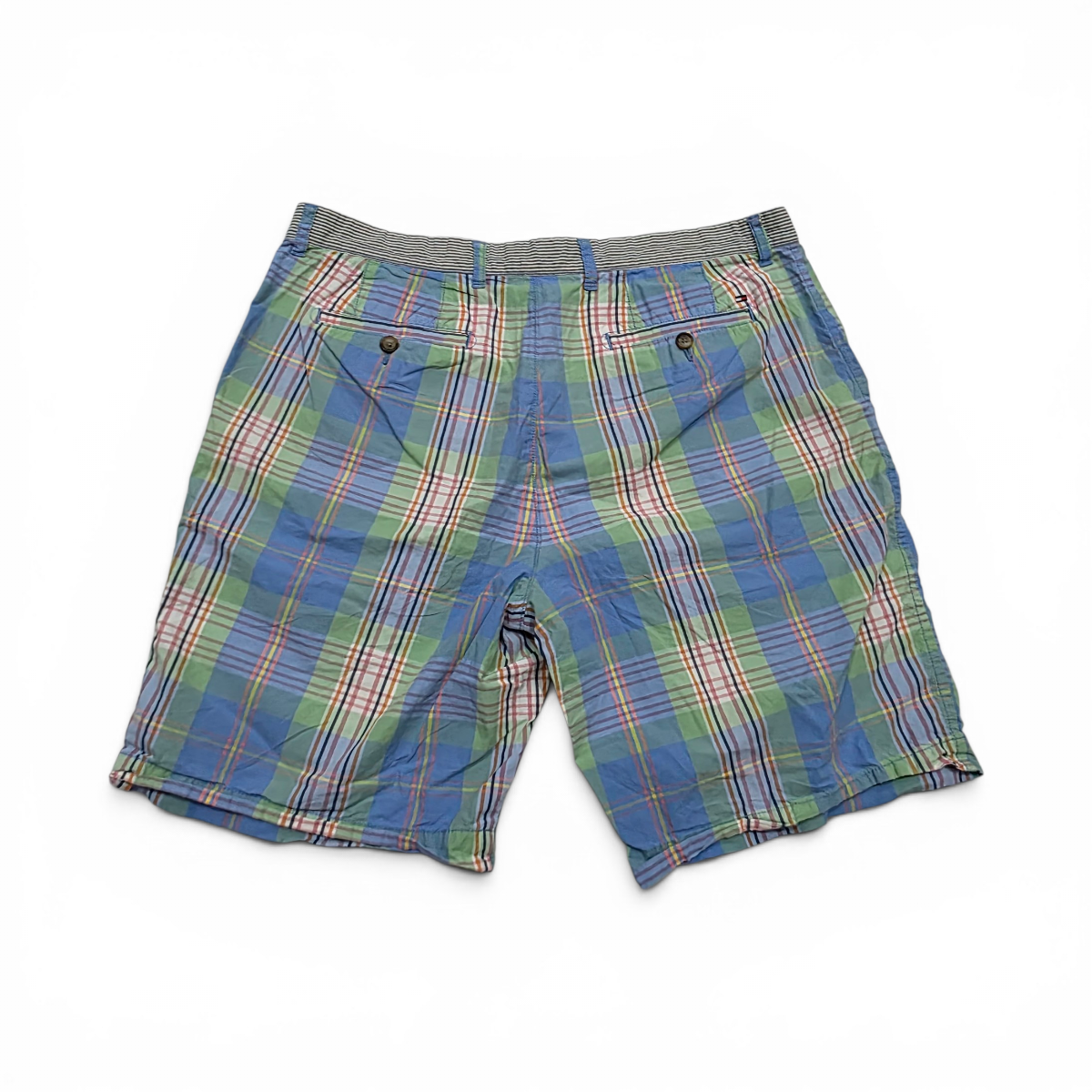 Bermuda Tommy Hilfiger Talla 36 Cuadro Azul Y Verde (Usado)