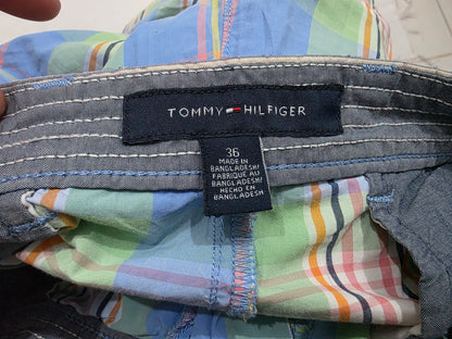 Bermuda Tommy Hilfiger Talla 36 Cuadro Azul Y Verde (Usado)