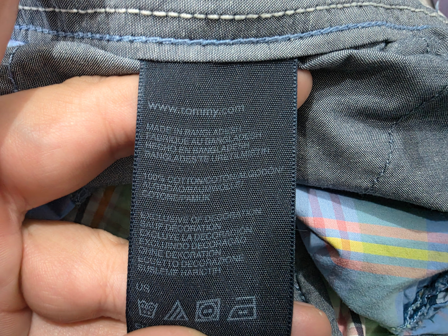 Bermuda Tommy Hilfiger Talla 36 Cuadro Azul Y Verde (Usado)