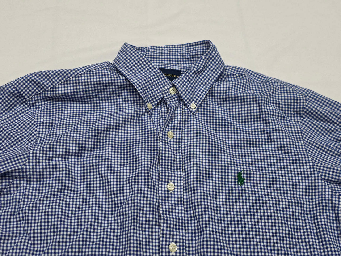 Camisa Ralph Lauren Grande L Cuadro Azul Pony Verde (Usado)