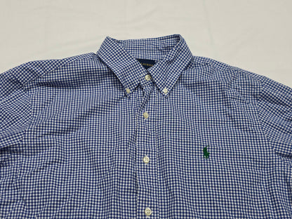 Camisa Ralph Lauren Grande L Cuadro Azul Pony Verde (Usado)