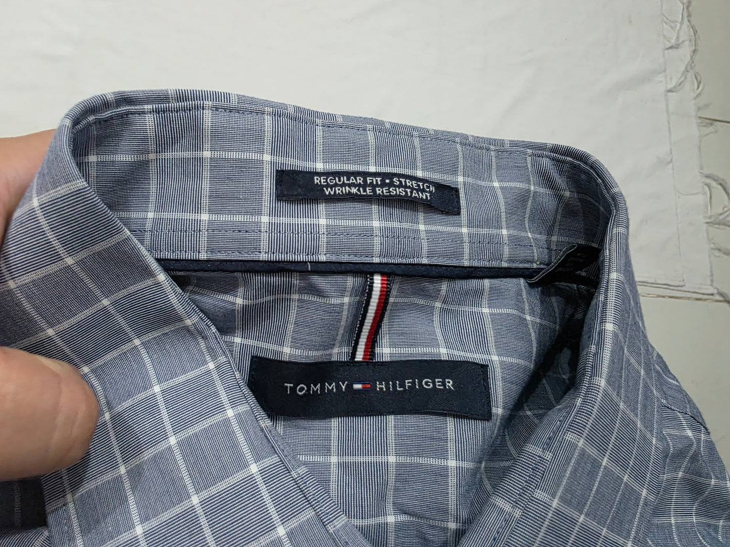 Camisa Tommy Hilfiger Grande L Cuadro Azul (Usado)