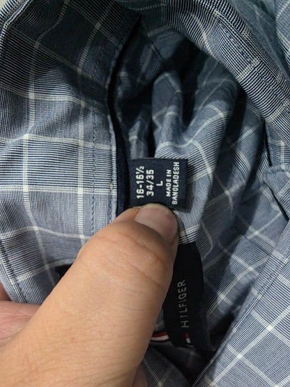 Camisa Tommy Hilfiger Grande L Cuadro Azul (Usado)