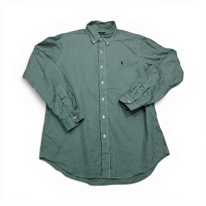 Camisa Ralph Lauren Grande L Verde Lineas (Usado)