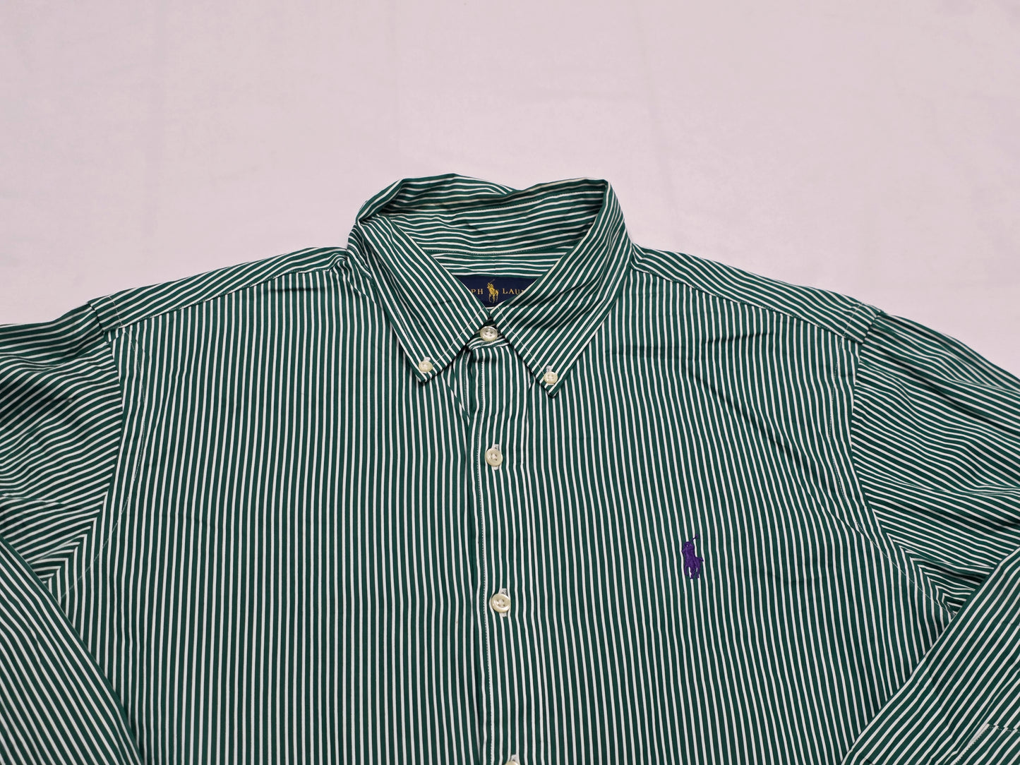 Camisa Ralph Lauren Grande L Verde Lineas (Usado)