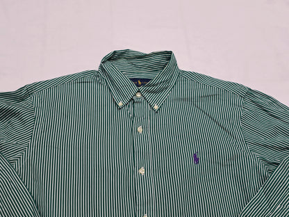 Camisa Ralph Lauren Grande L Verde Lineas (Usado)