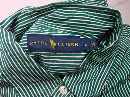 Camisa Ralph Lauren Grande L Verde Lineas (Usado)
