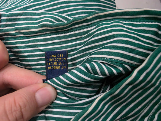 Camisa Ralph Lauren Grande L Verde Lineas (Usado)