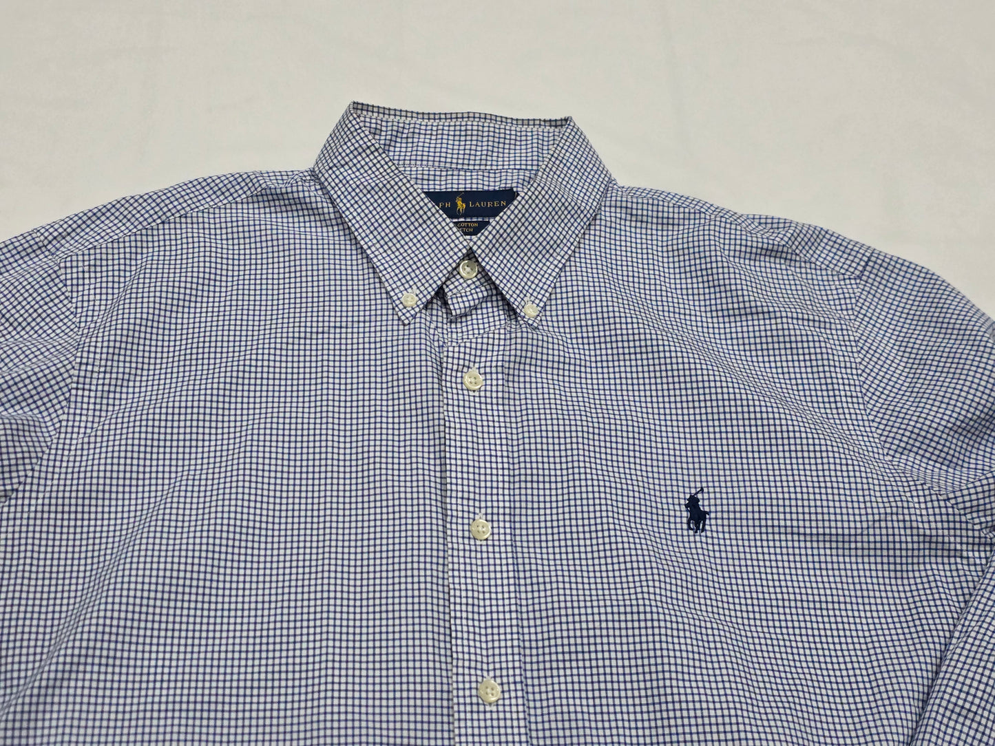 Camisa Ralph Lauren Grande L Cuadro Balnco Y Azul (Usado)