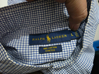 Camisa Ralph Lauren Grande L Cuadro Balnco Y Azul (Usado)