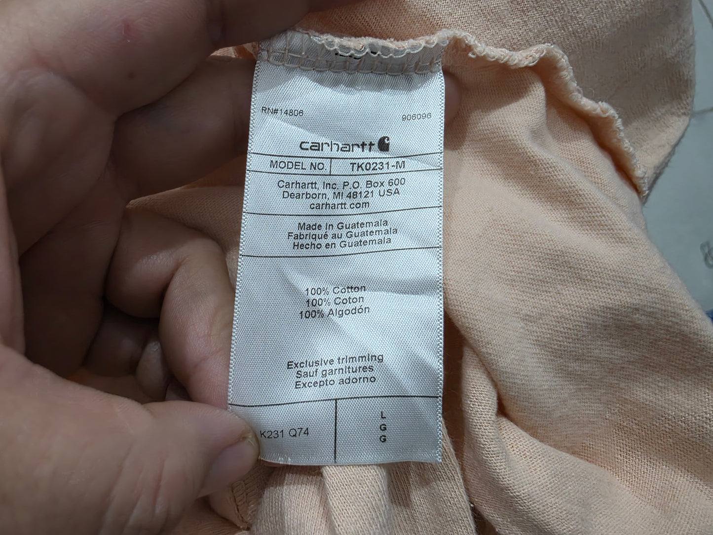Playera Manga Larga Loose Fit Carhartt Grande L Rosa (Usado)