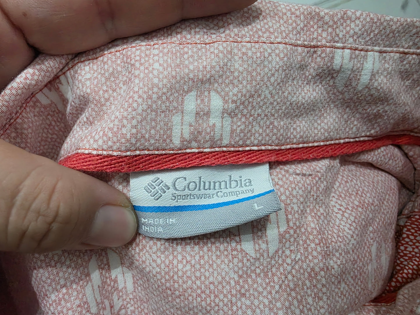 Camisa Manga Corta Columbia Grande L Rosa Figuras (Usado)