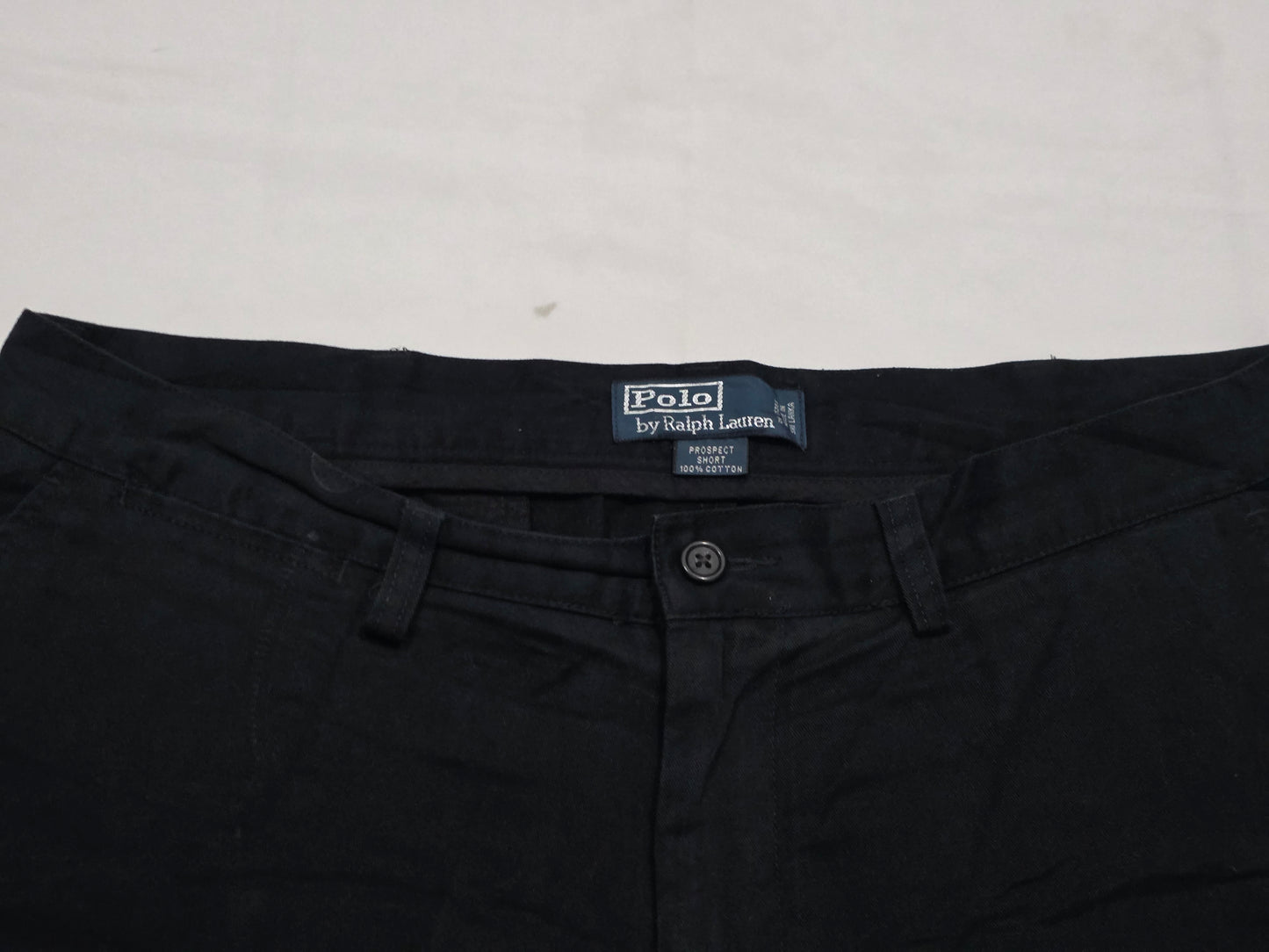 Bermuda Ralph Lauren Talla 34 Negro Pony Verde (Usado)