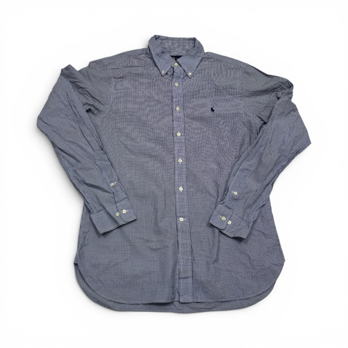 Camisa Ralph Lauren Grande L Azul, Blanco, Negro Cuadro (Usado)