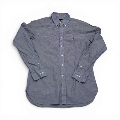 Camisa Ralph Lauren Grande L Azul, Blanco, Negro Cuadro (Usado)