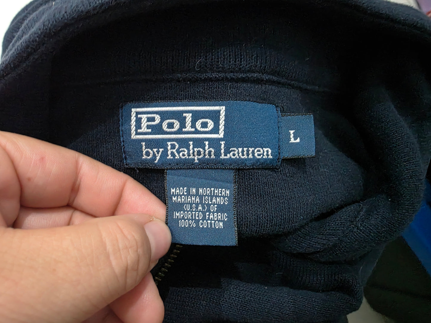 Sueter Ralph Lauren Grande L Azul Cierre Corto Azul Grande