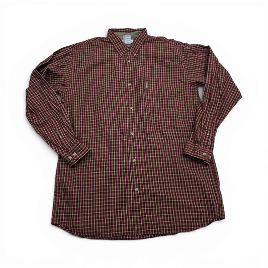 Camisa Columbia Xgrande Alto Cuadro Vino (Usado)