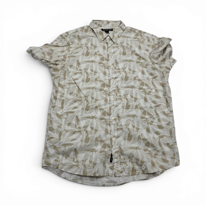 Camisa Manga Corta Michale Kors Xgrande Xl Cafe Hojas (Usado)