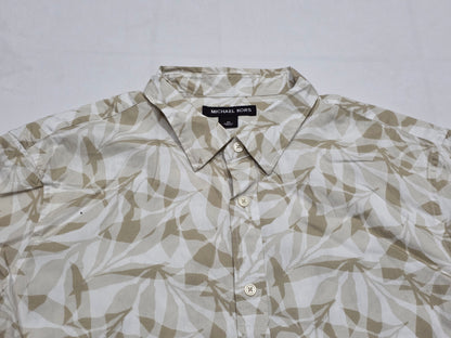 Camisa Manga Corta Michale Kors Xgrande Xl Cafe Hojas (Usado)
