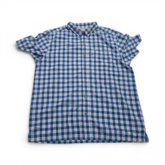 Camisa Manga Corta Columbia Xgrande Xl Cuadro Azul (Usado)