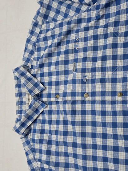 Camisa Manga Corta Columbia Xgrande Xl Cuadro Azul (Usado)