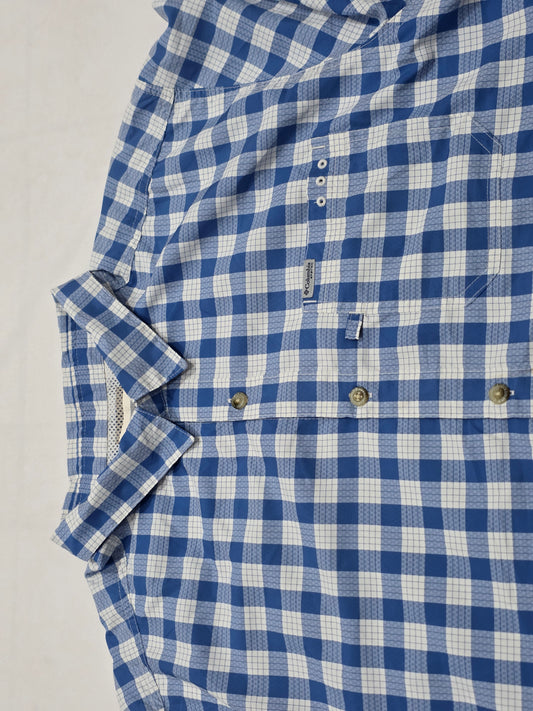 Camisa Manga Corta Columbia Xgrande Xl Cuadro Azul (Usado)