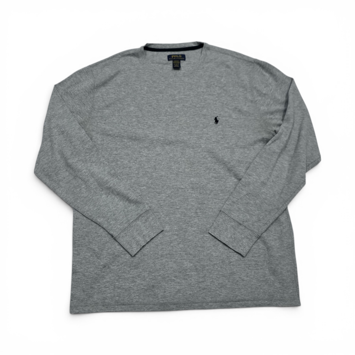 Playera Manga Larga Ralph Lauren Xgrande Xl Gris Pony Negro (Usado)